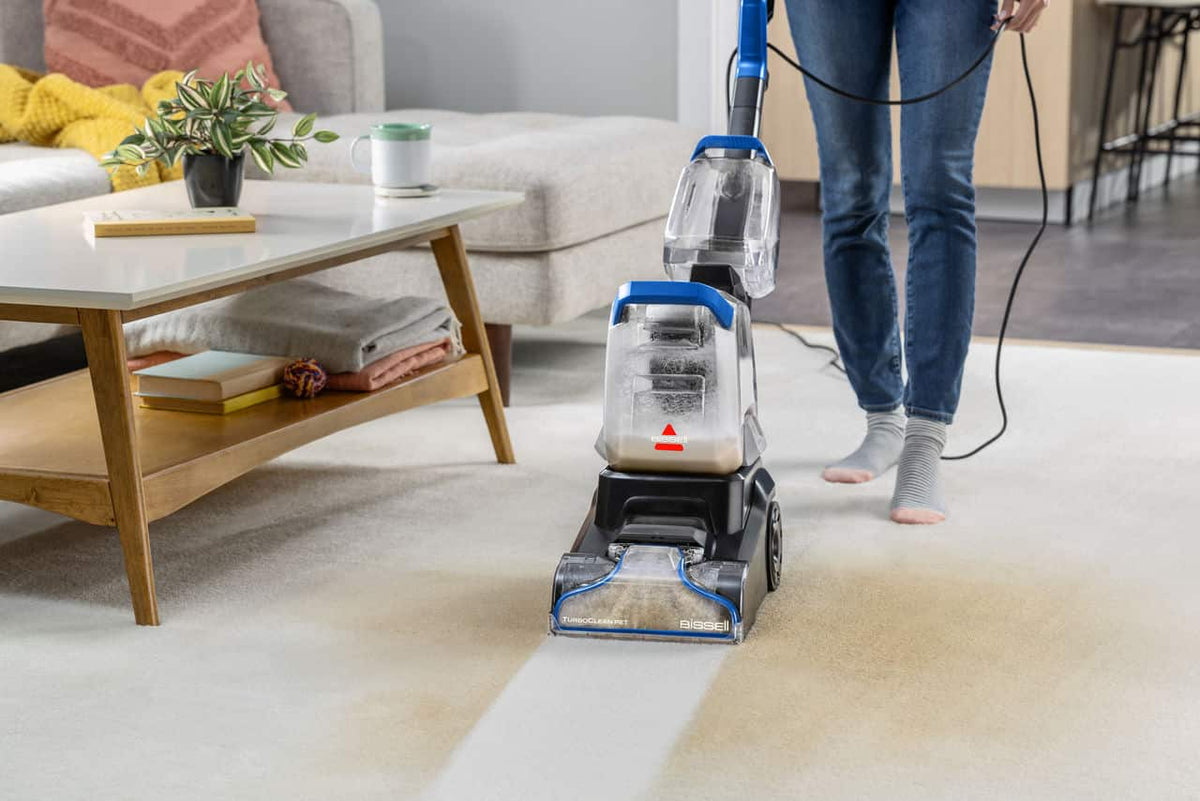 BISSELL - TurboClean Pet Upright Vacuum Carpet Cleaner - Black with Cobalt Blue Accents