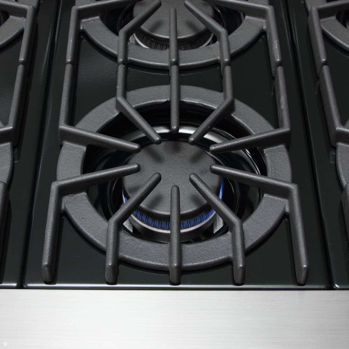 Viking - 48 in. Wide 8 Burner Pro 5 Series 6.1 Cu. Ft. Freestanding LP Gas Convection Range - Cast Black w. Brushed Brass - Cast Black