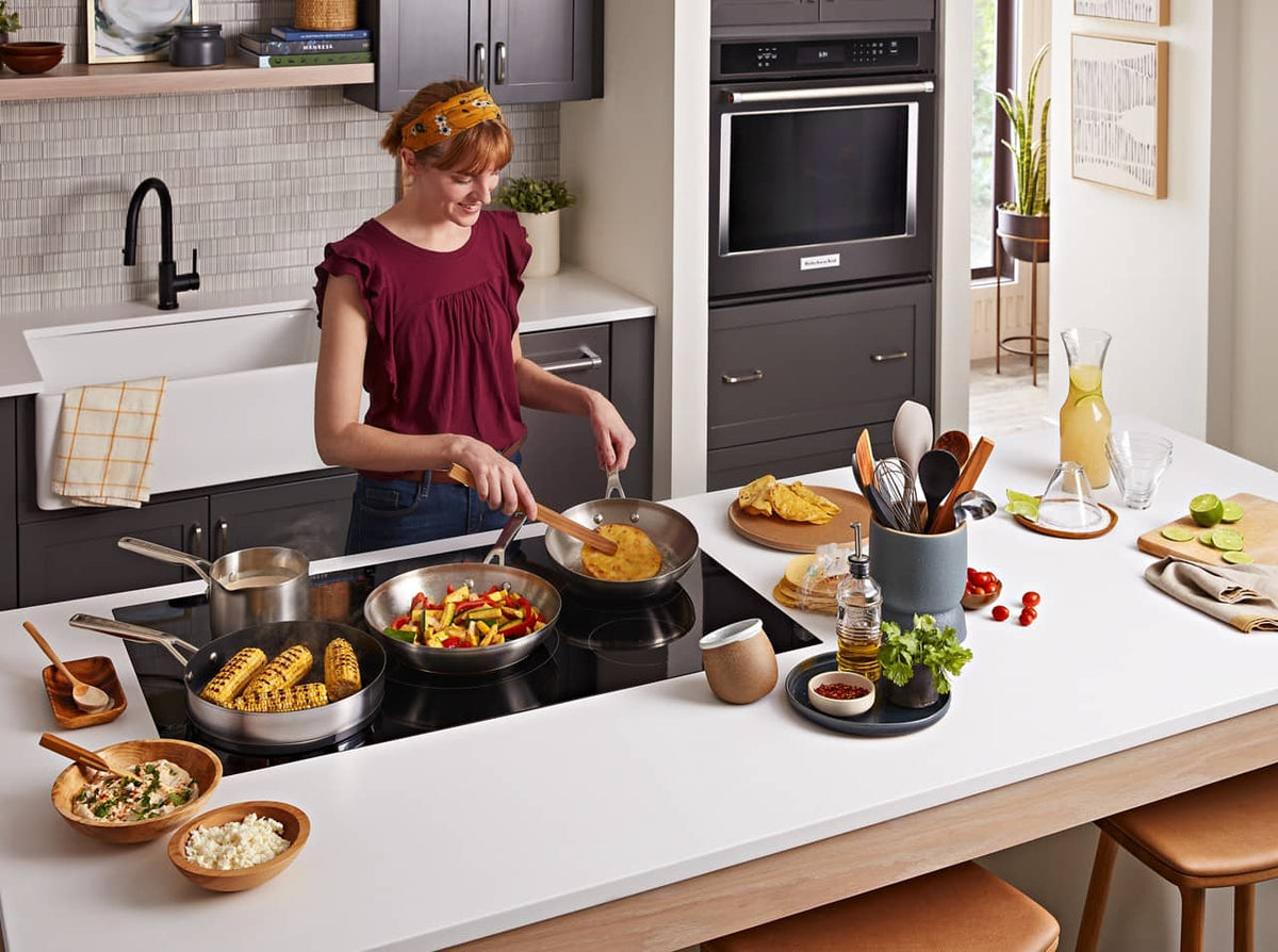 KitchenAid - 36 in. Wide 5 element Built-In Electric Induction Cooktop with Sensor Induction Technology - Black
