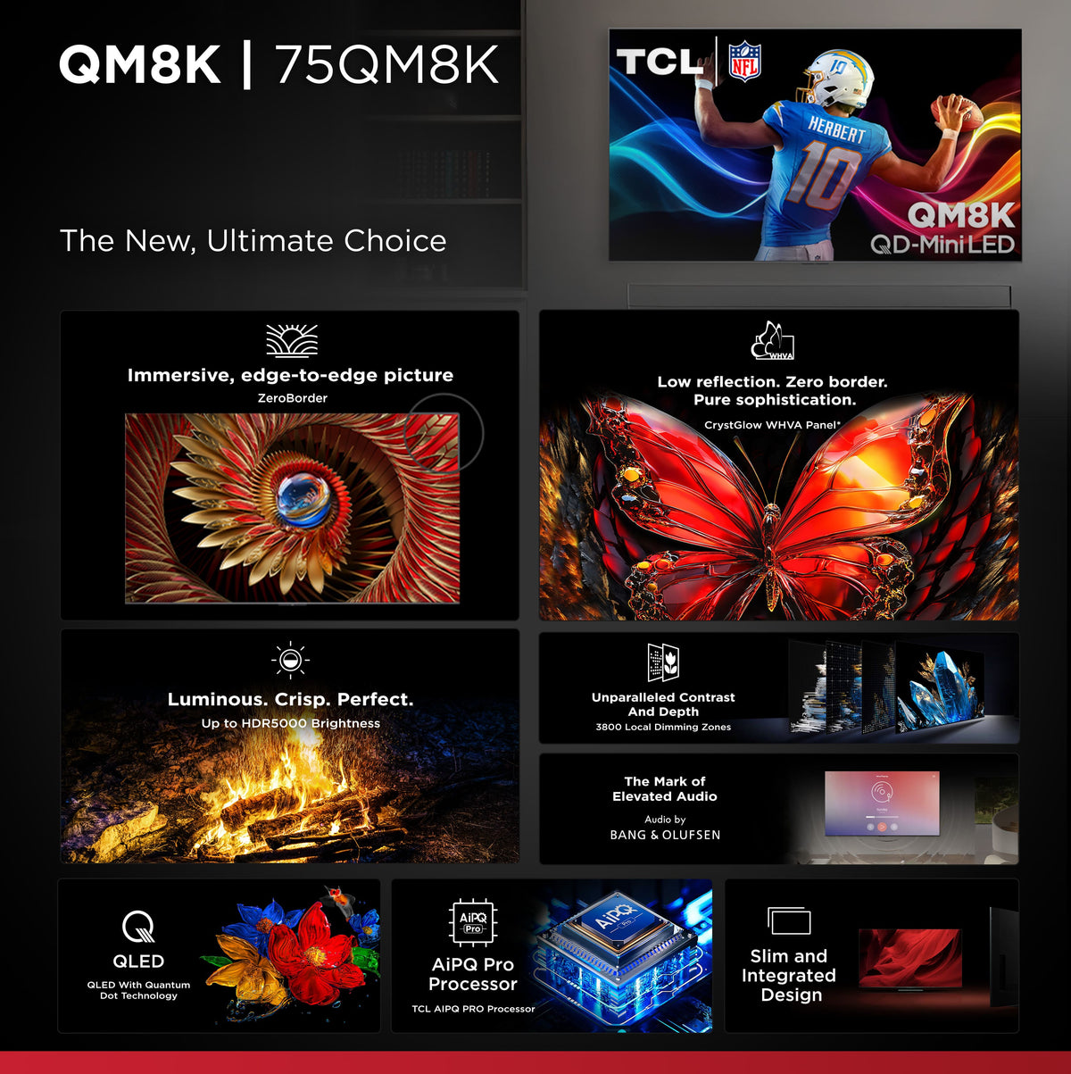 TCL - 75" Class QM8K Series 4K UHD HDR QD-Mini LED Smart TV with Google TV (2025)