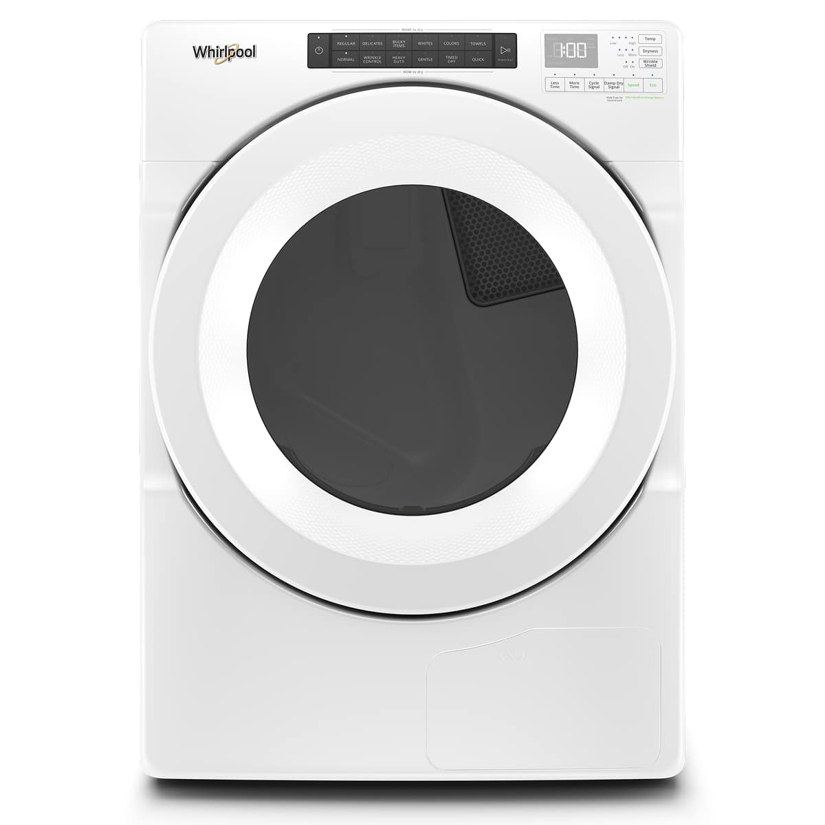 Whirlpool - 7.4 cu.ft Front Load Heat Pump Dryer with Intiutitive Touch Controls, Advanced Moisture Sensing - White