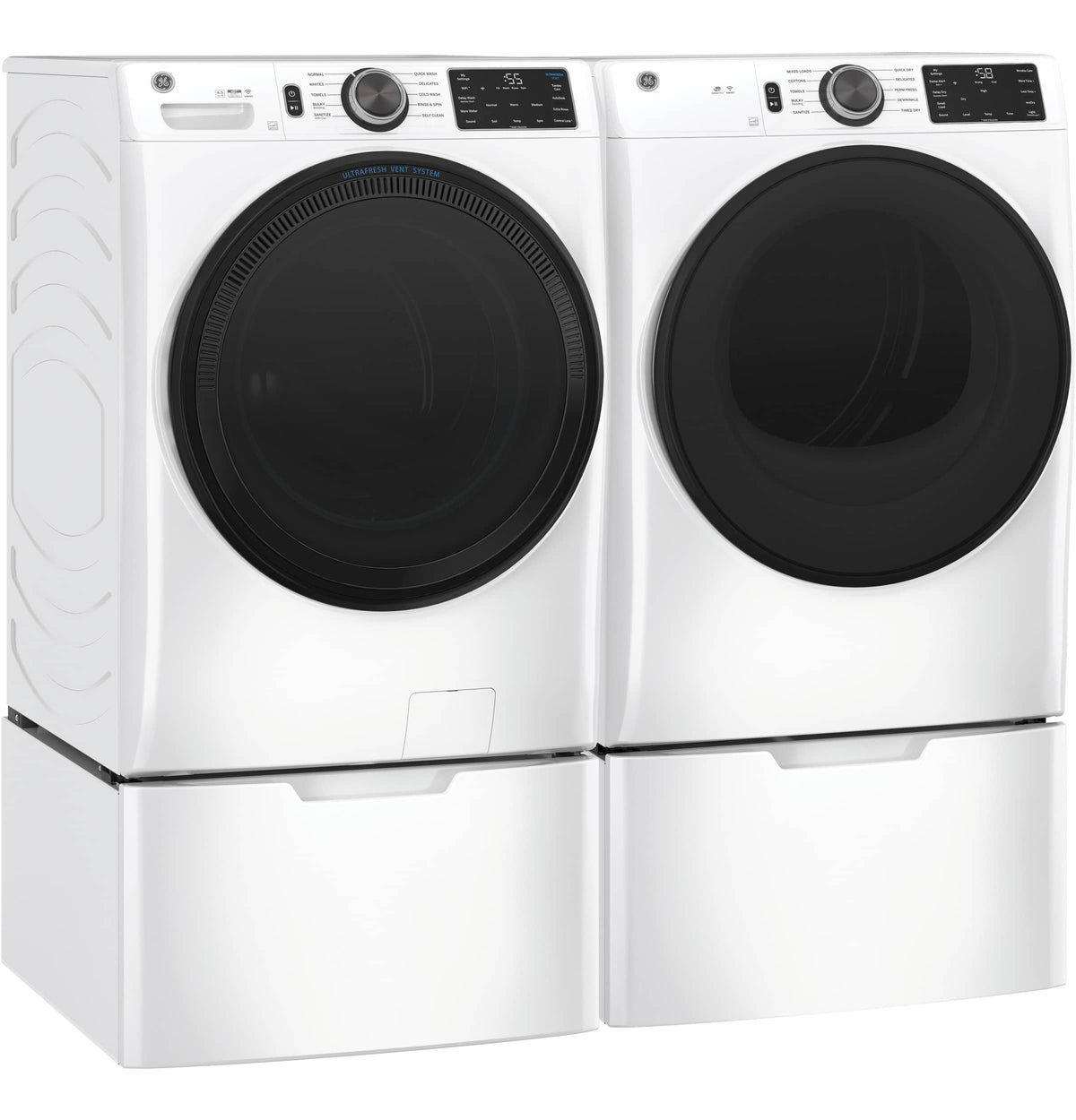 GE - 7.8 Cu. Ft. Stackable Smart 10-Cycle Electric Dryer - White