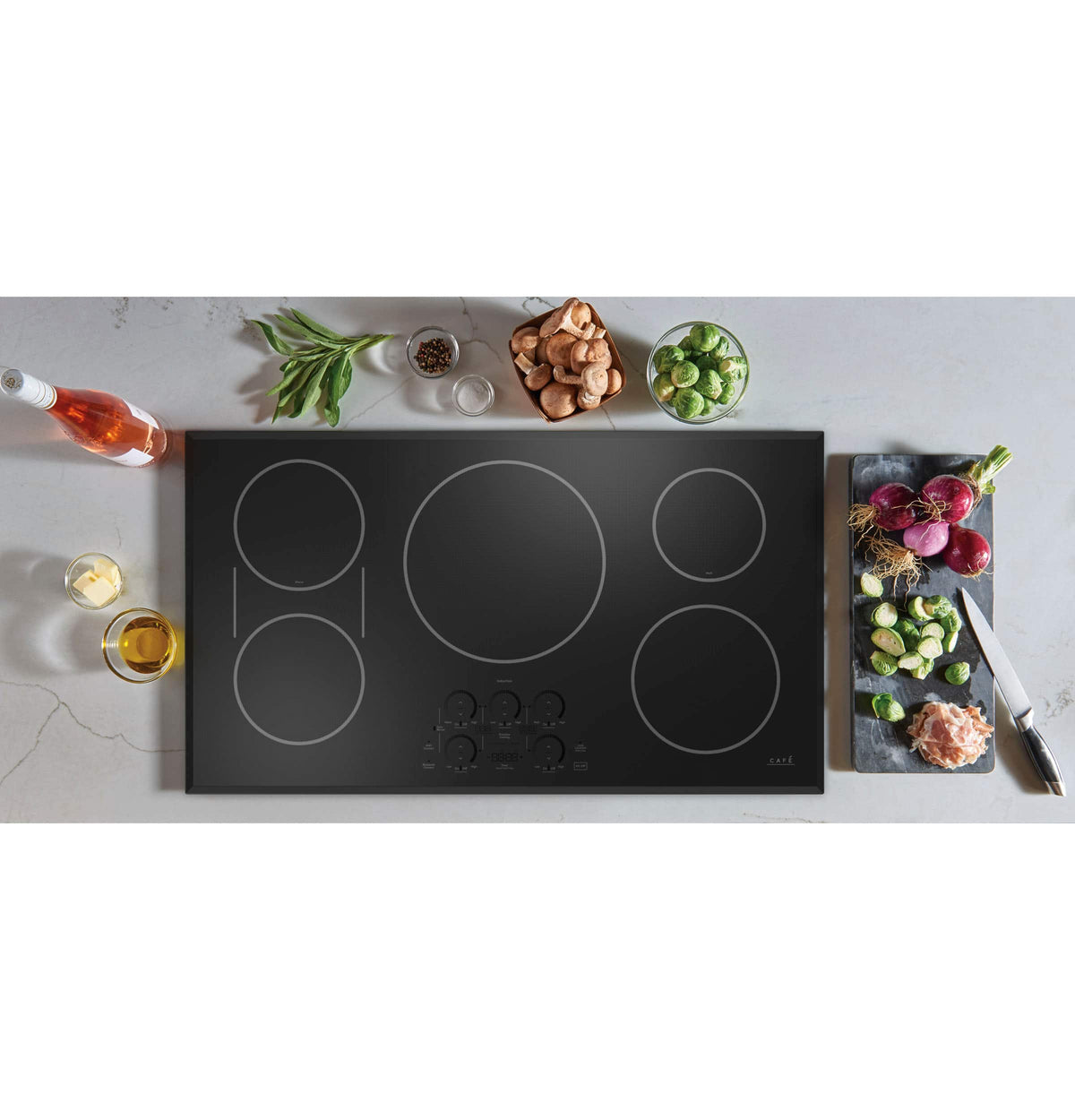 Café - ENERGY STAR 36" Built-In Touch Control Electric Induction Cooktop - Black