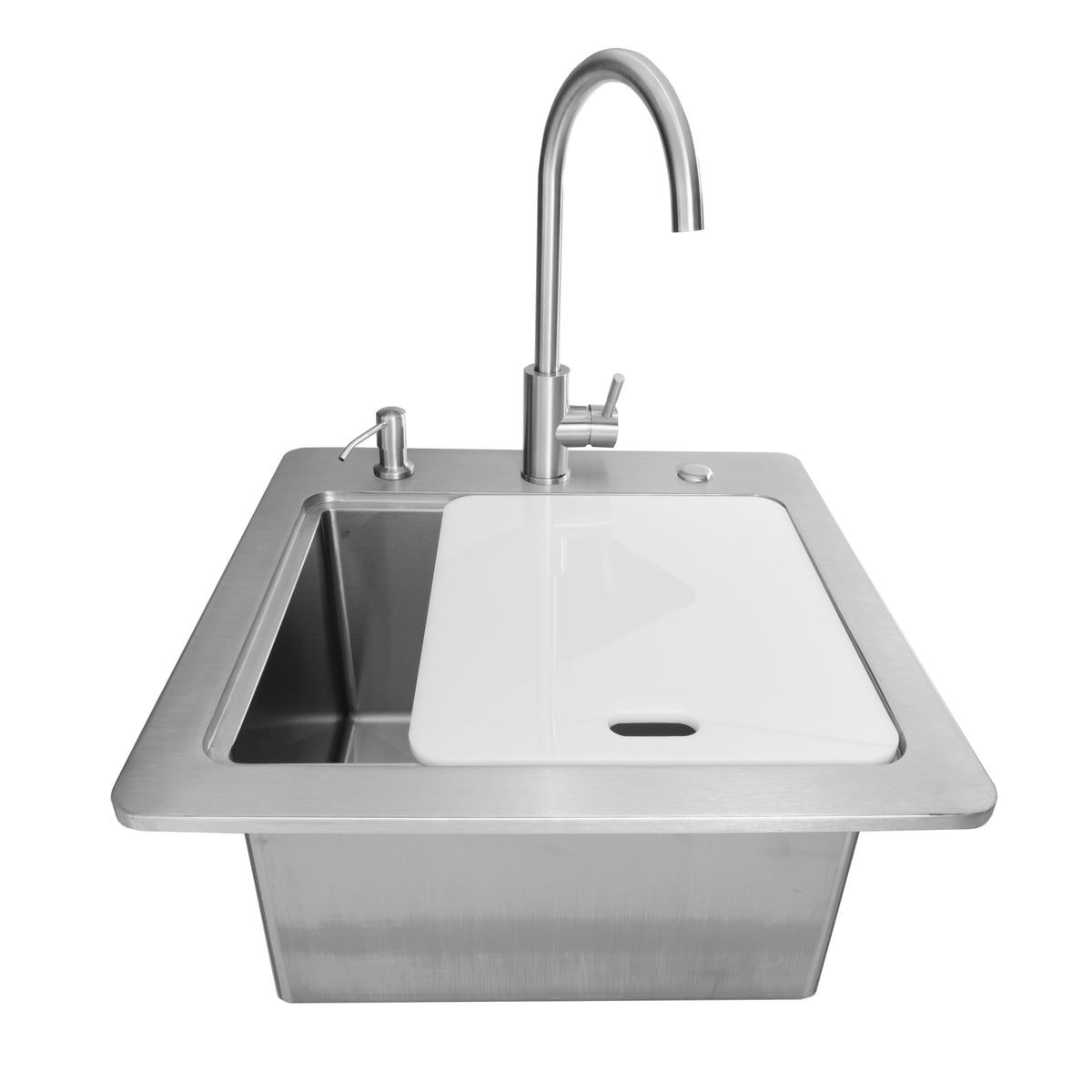 Coyote Outdoor Living - 21 in Outdoor Kitchen Sink with Faucet - Stainless Steel