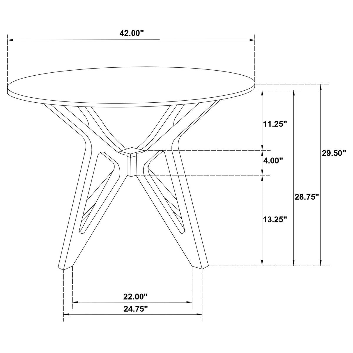 Juego de comedor redondo Barlow de 5 piezas con sillas - Nogal
