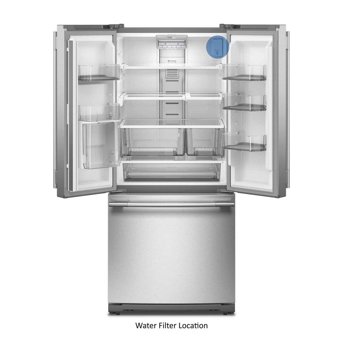 KitchenAid - 30 in. Wide 20 cu. ft. French Door Refrigerator with PrintShield Finish and Interior Dispense - Stainless Steel