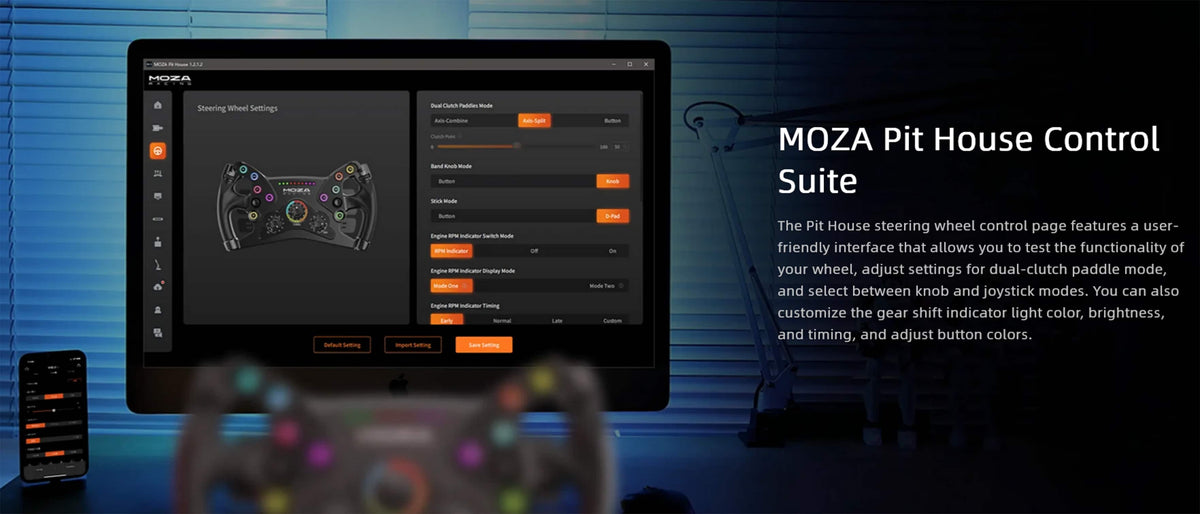 Moza Racing - KS Sim Racing GT Style Steering Wheel for Windows - Black