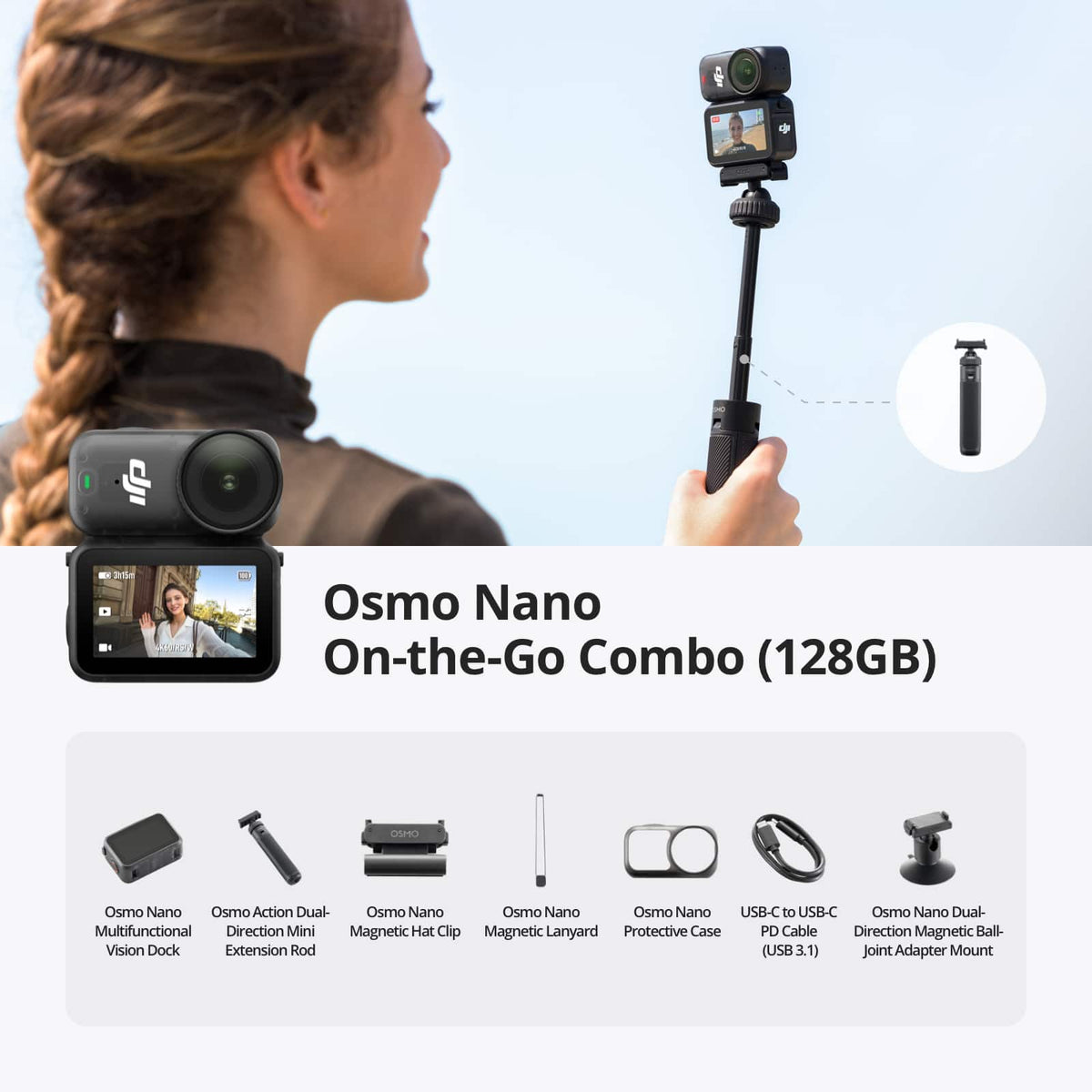 DJI - Osmo Nano On-the-Go Combo - Black