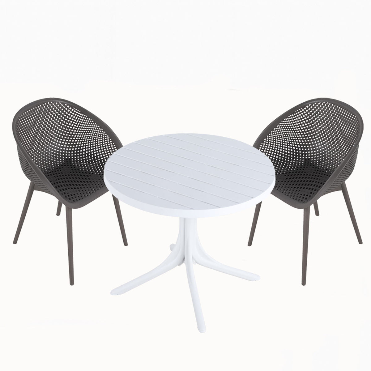 Modern Lounge Chair Set With Round Table