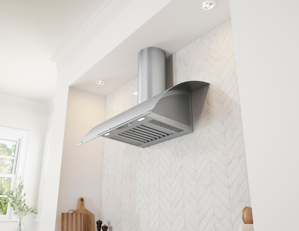 Zephyr - 48 inches - Externally Vented - Shell Range Hood - Stainless Steel