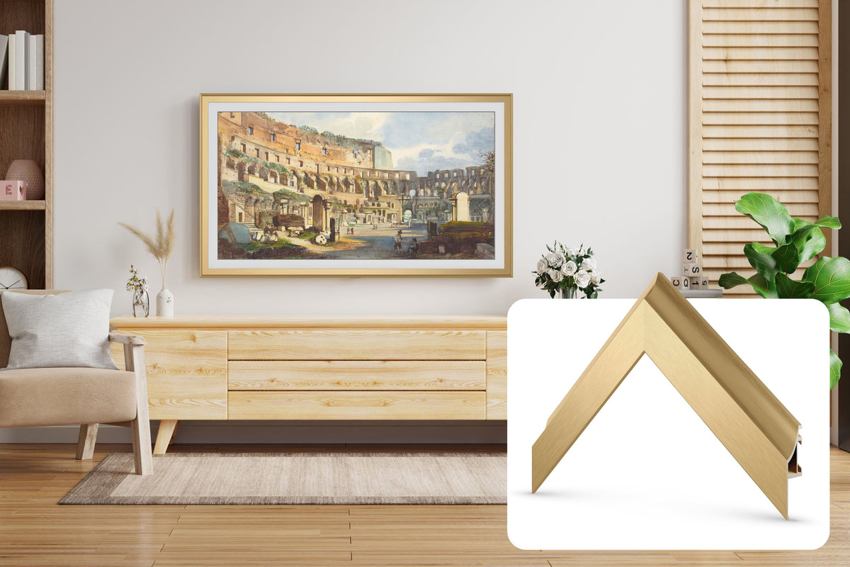 Deco TV Frames - Alloy Prismatic Bezel for Samsung The Frame TV - 50" - Pale Gold
