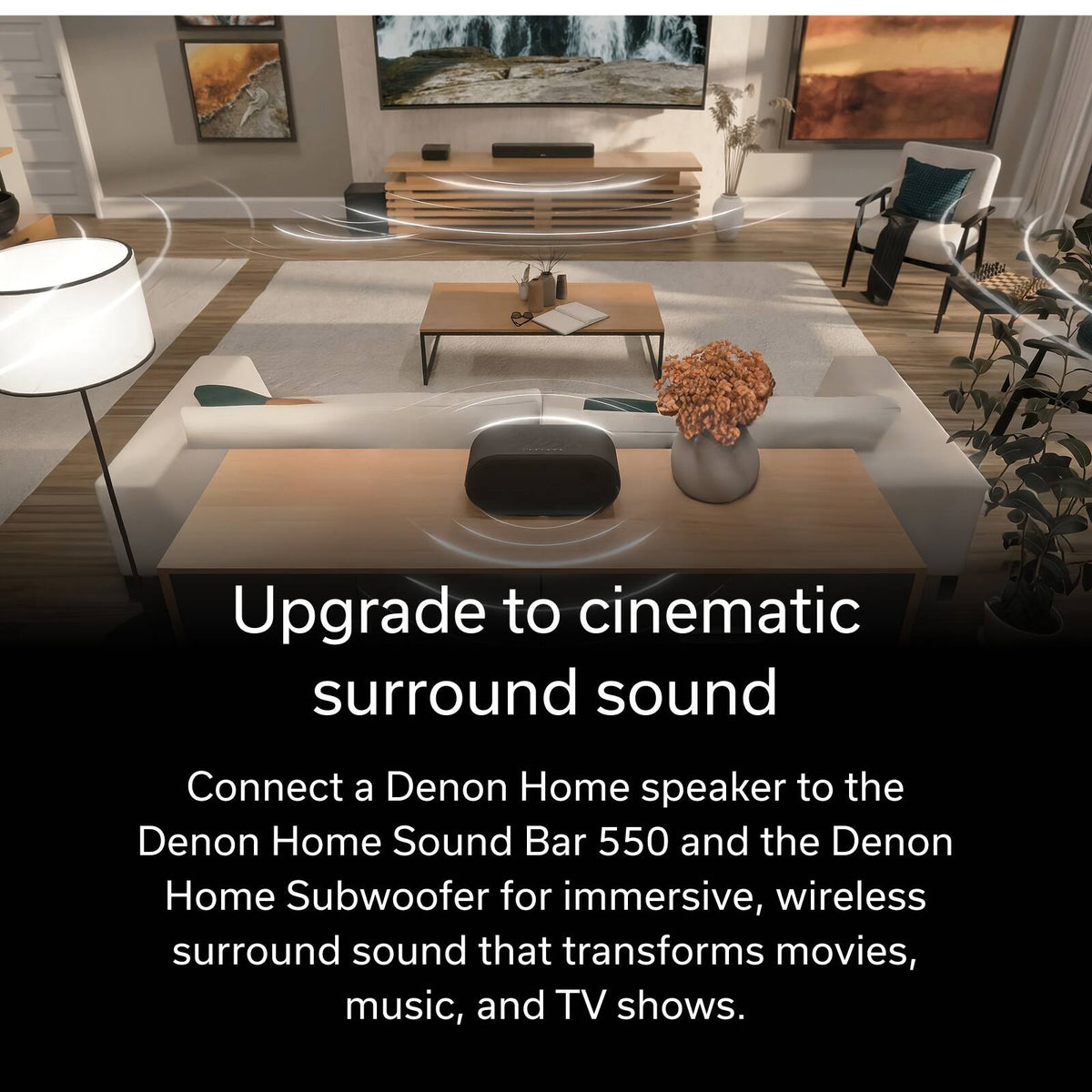 Denon - HOME 600 Wireless Smart Speaker - Stone