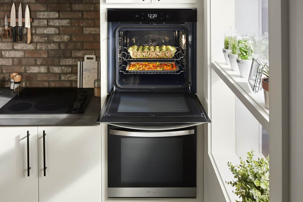 Whirlpool - 24 in. Built-In Double Electric Convection Wall Oven with WiFi - Stainless Steel