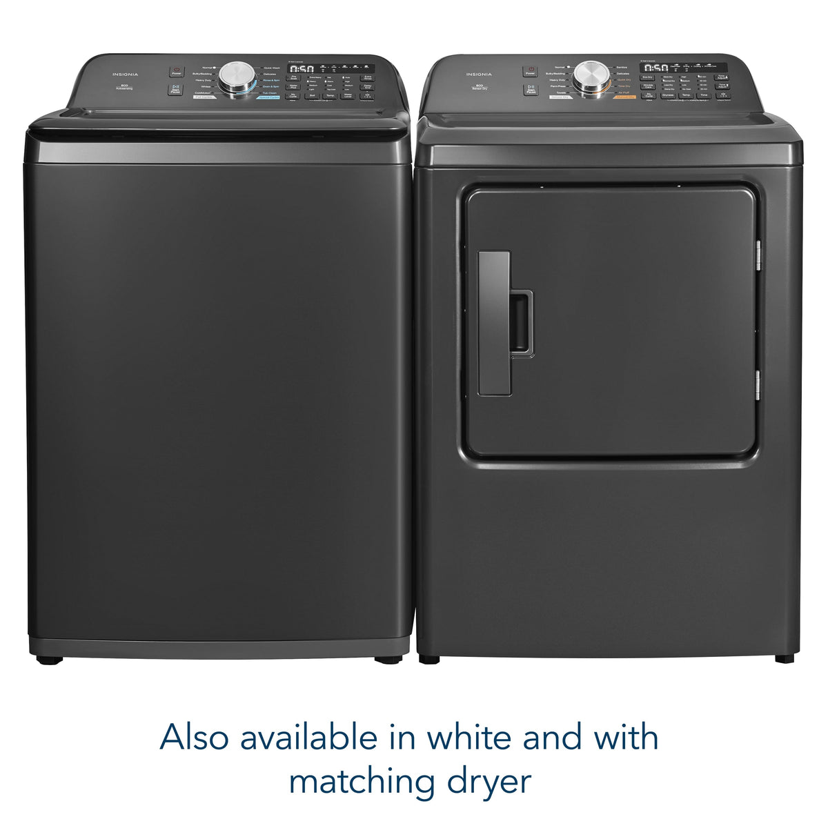 Insignia™ - 4.1 Cu. Ft. Top-Load Washer with ColdMotion Technology - Metallic Gray