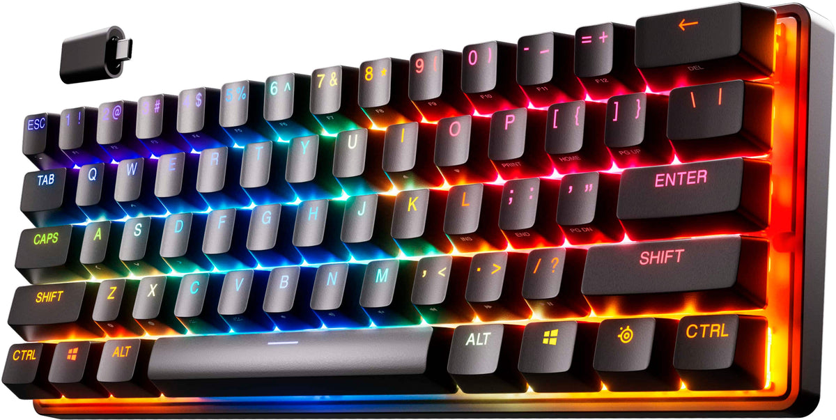 SteelSeries - Apex Pro Mini 60% V2 Wireless Mechanical OmniPoint Adjustable HyperMagnetic Gaming Keyboard with Rapid Tap - Black