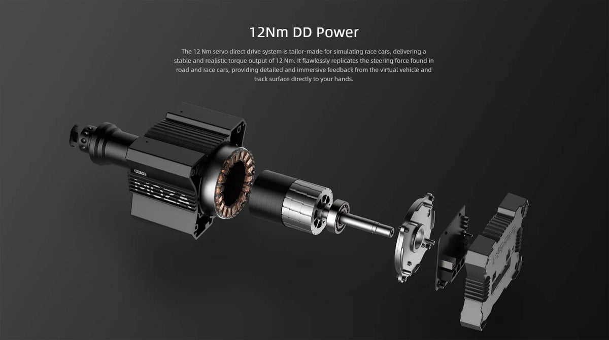Moza Racing - R12 V2 Direct Drive Sim Racing Wheelbase for Windows - Black