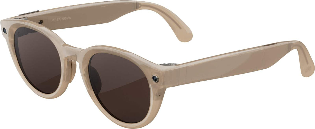 Meta - Glasses, Nova Small, Smart Frame, AI Glasses with Camera - Chocolate Lenses - Sandstone