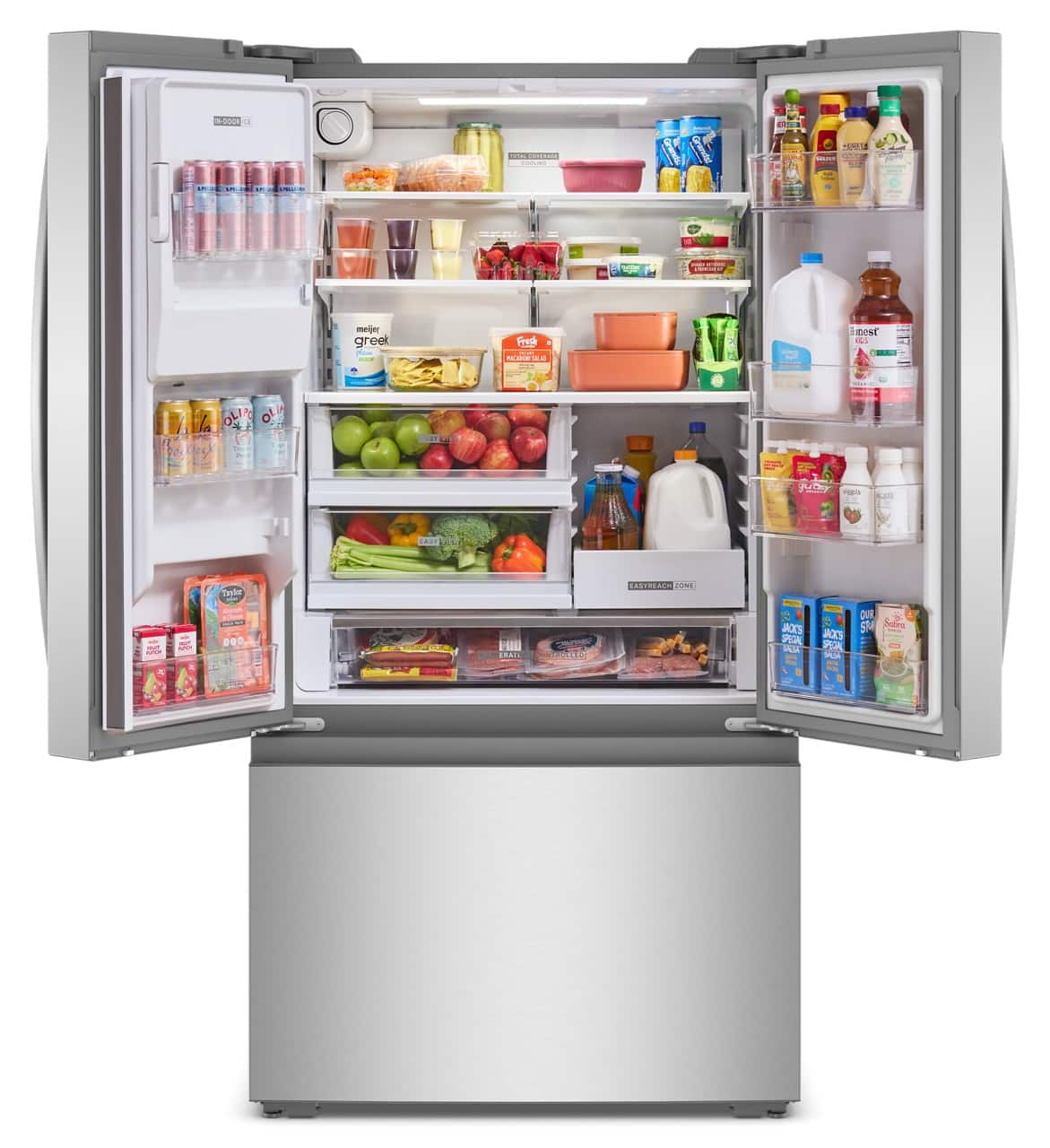 Whirlpool - 36 in. Wide 23 cu. ft. French Door Refrigerator with Dual Ice Makers - Fingerprint-Resistant Stainless Finish