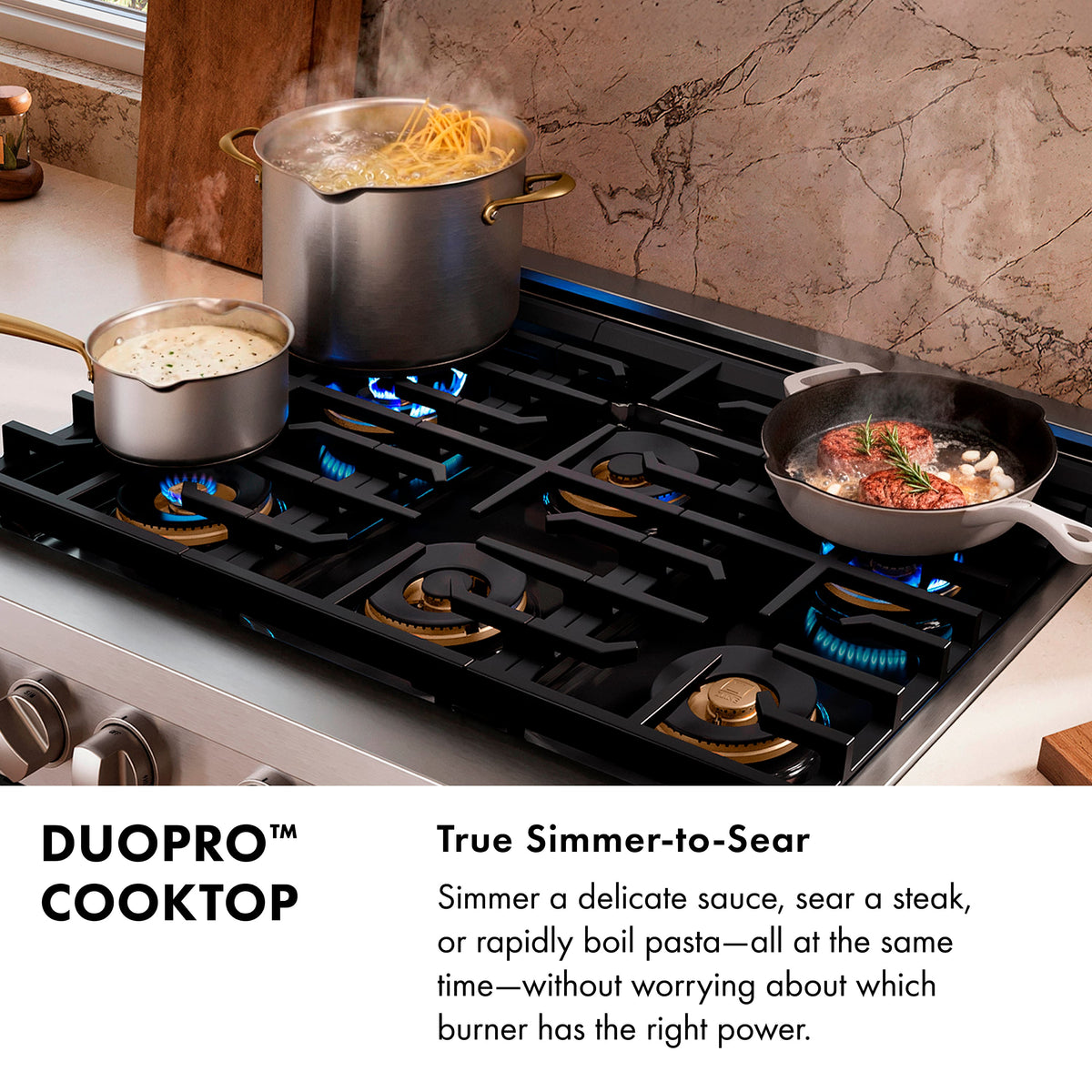 ZLINE - Autograph 48 in. 6.7 cu. ft. Classic Freestanding Black Stainless Dual Fuel Range w/ 8 DuoPro Burners & Bronze Accents - Black Stainless Steel