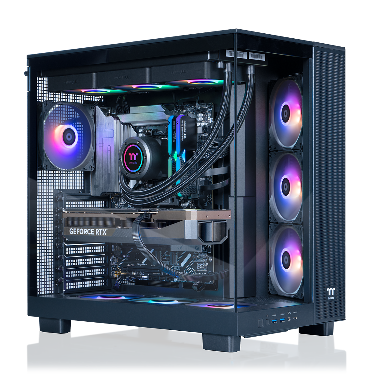 Thermaltake - LCGS View 9080-380XL Gaming Desktop AMD Ryzen 9 9900X3D 2025, 32GB Memory, NVIDIA GeForce RTX 5080, 2TB SSD NVMe M.2 - Black