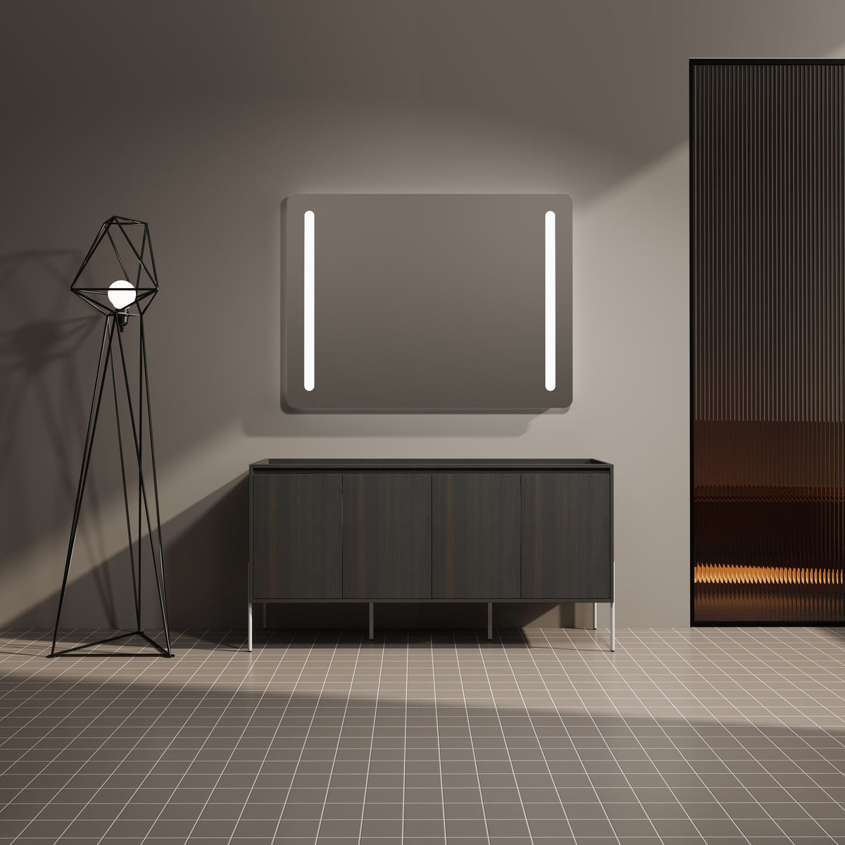 Mueble de baño independiente y puertas de gabinete de cierre suave