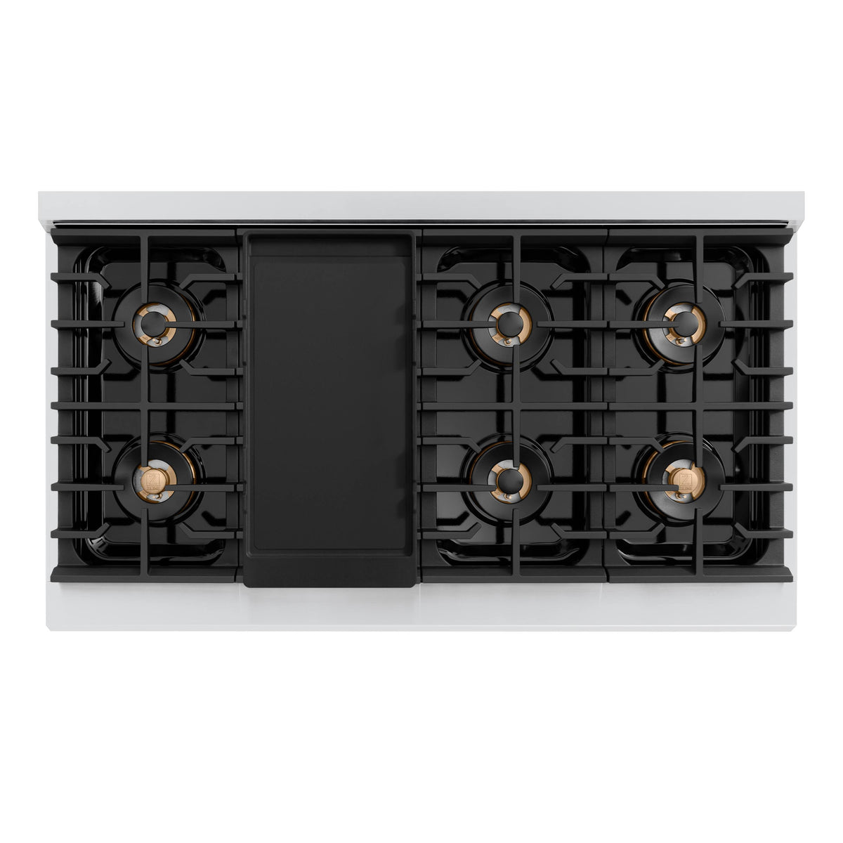 ZLINE - 48 in. Wide 8 Burner Autograph 6.7 cu. ft. Freestanding Paramount DuoPro Dual Fuel Range with Gold Helix Handles - Stainless Steel