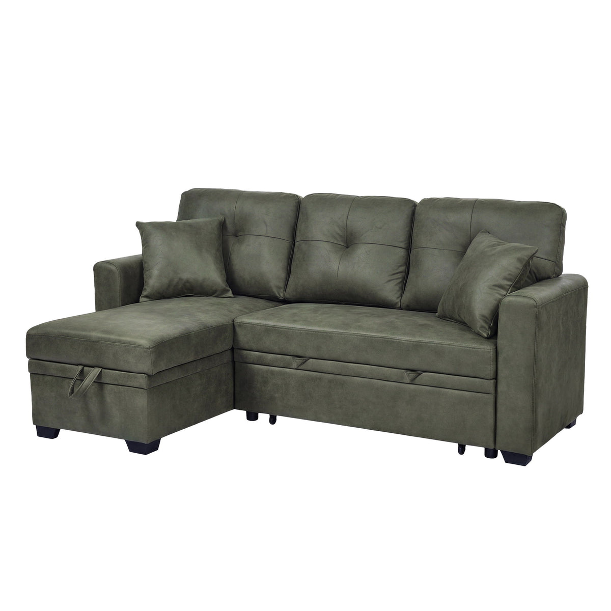 Sofá seccional con cama extraíble, chaise longue reversible