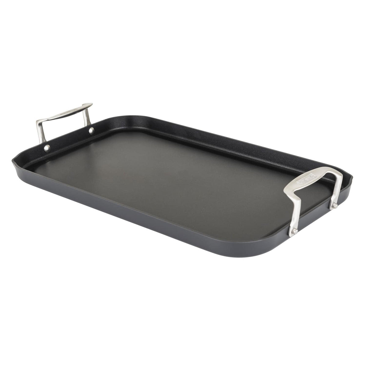 Viking - Hard Anodized Double Burner Nonstick Griddle - Black