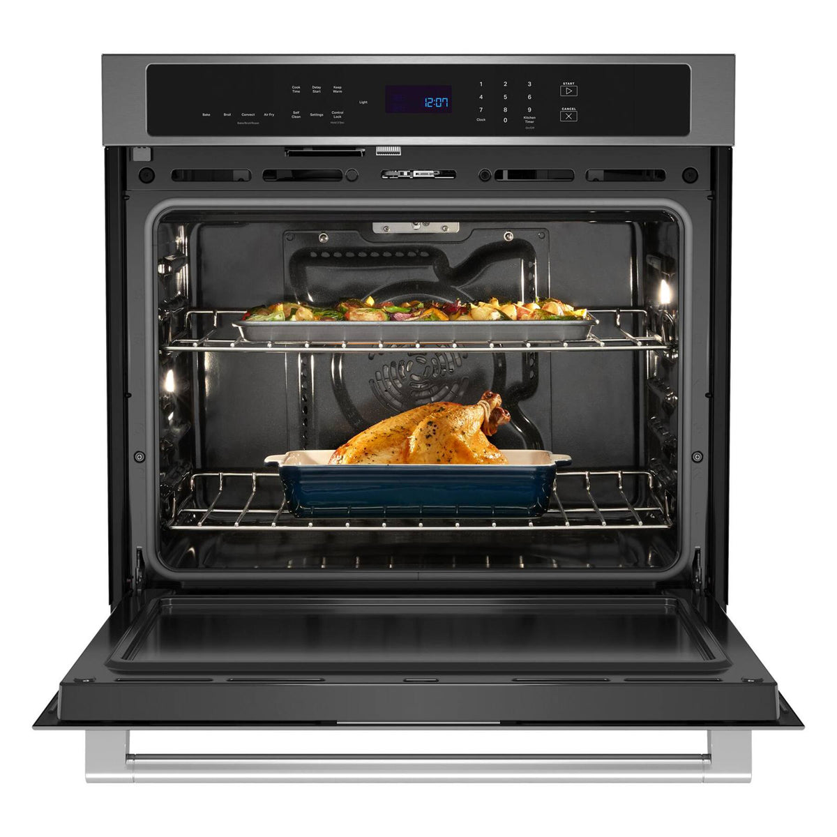Maytag - 30" Built-In Single Electric Convection Wall Oven with Air Fry - Stainless Steel