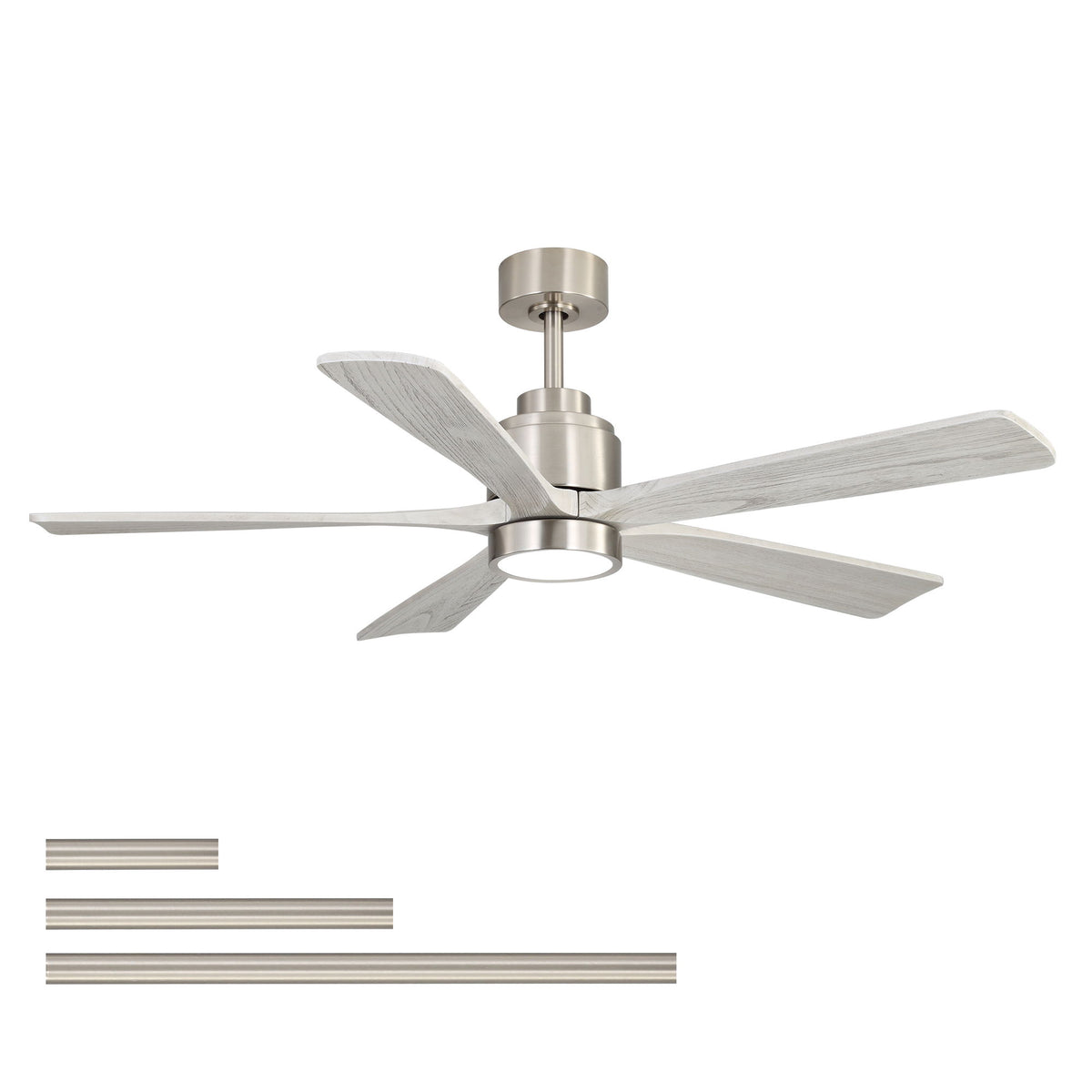 52" Ceiling Fan With Light, 6 Speed Quiet Remote Control, Dimmable LED For Living Room