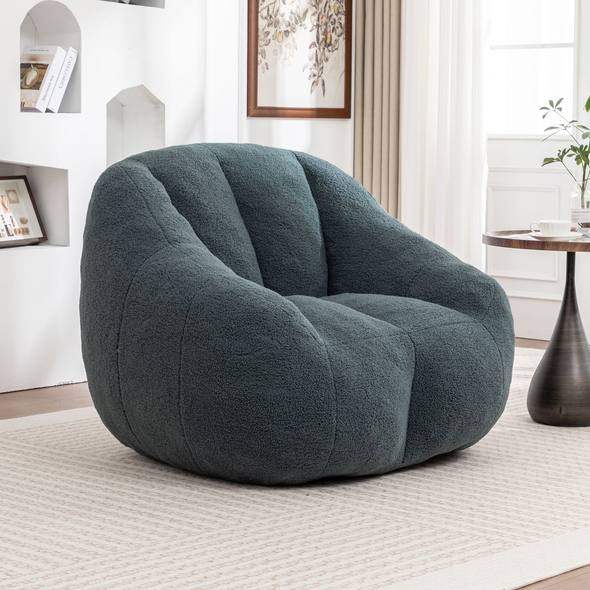 Comfy Bean Bag Chair With Memory Foam Filler, Tufted Soft