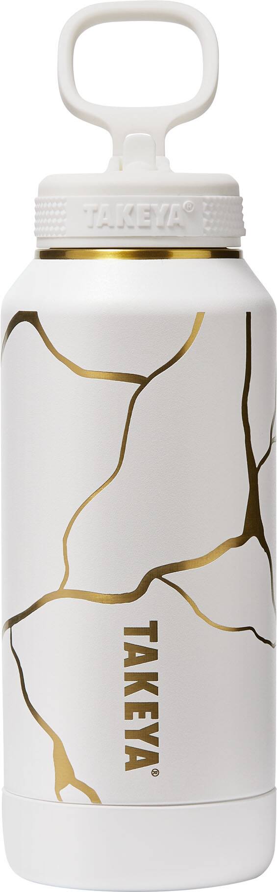 Takeya - Kintsugi 32-oz. Leakproof Water Bottle with Straw Lid - Blanc