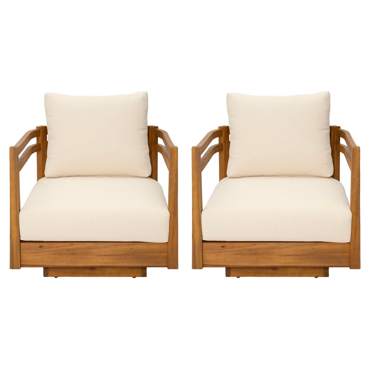 Silla giratoria lisa para exteriores con cojines