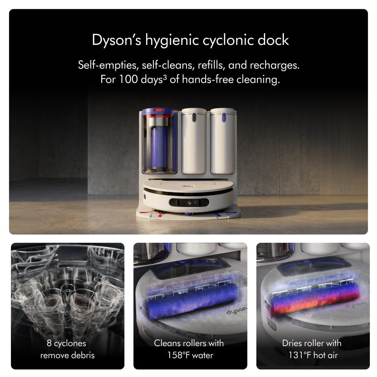 Dyson - R3 Nurovi Spot+Scrub UV Robot Vacuum - Silver/Vinca Blue
