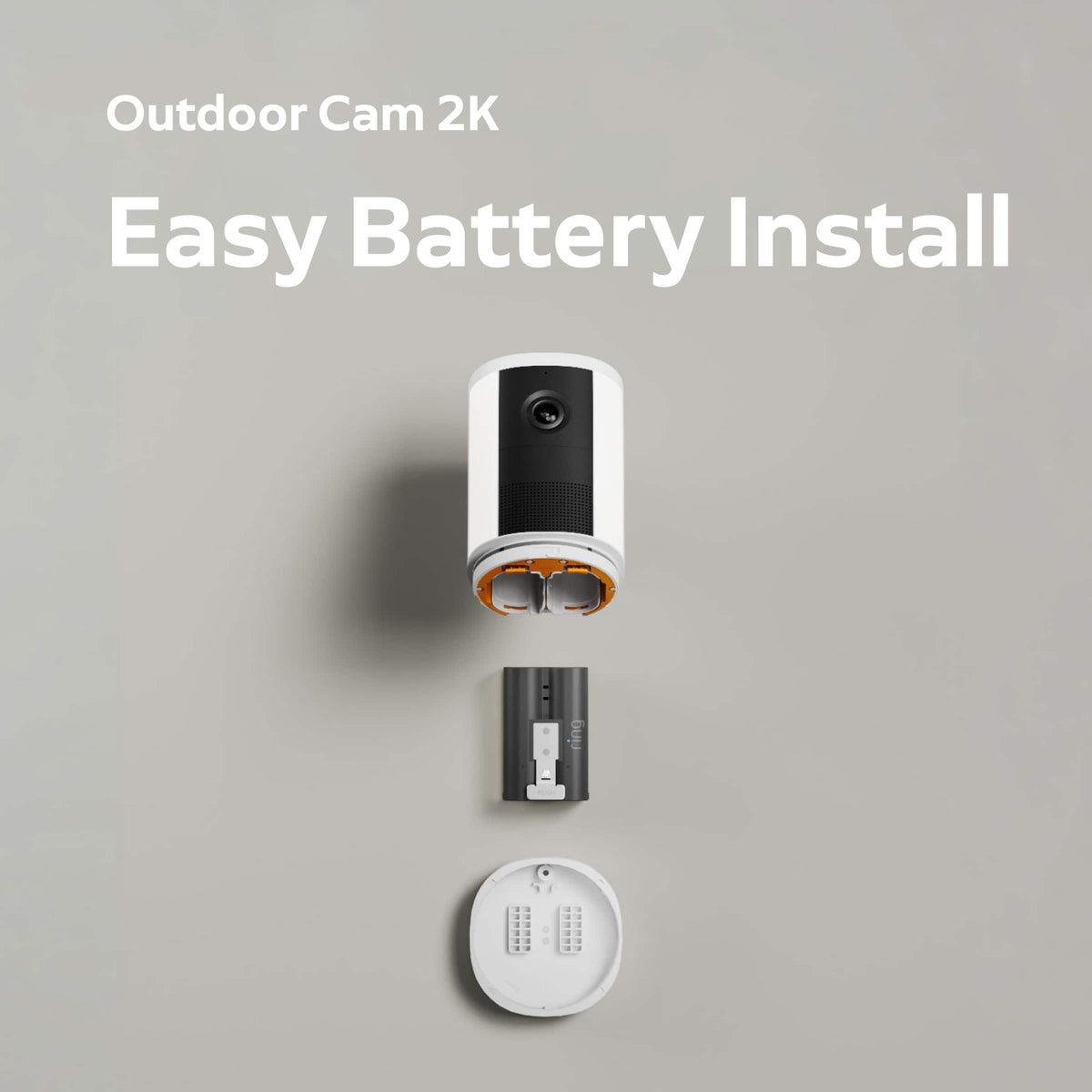 Ring - Outdoor Cam 2K Battery-Powered with Window & Door Sensor, Glass Break Sensor, and Panic Button - White
