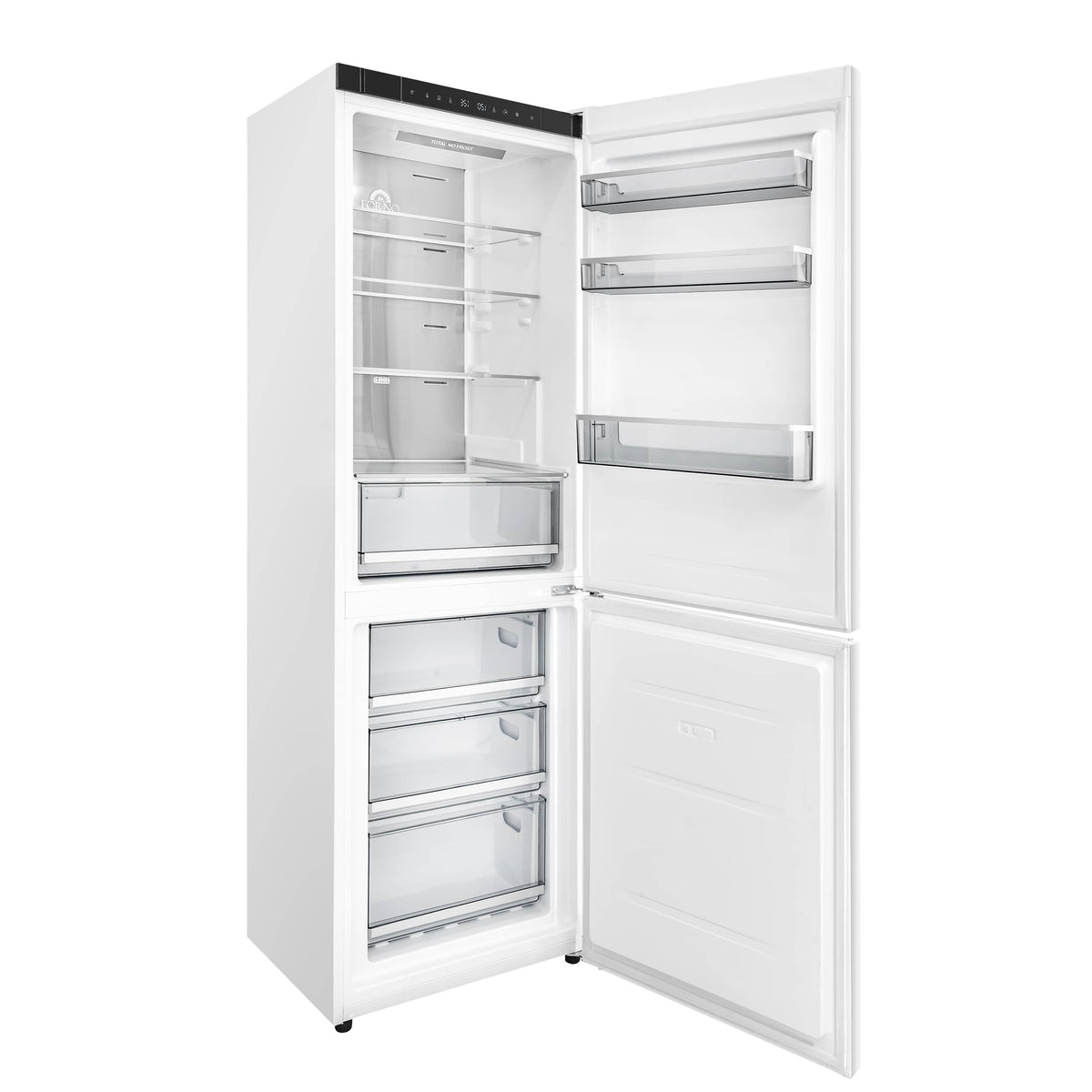 Forno Appliances - Custodia 10.3 Cu. Ft. 24" Counter-Depth Bottom Freezer Refrigerator with Right-Hinge Door and Total No Frost - White