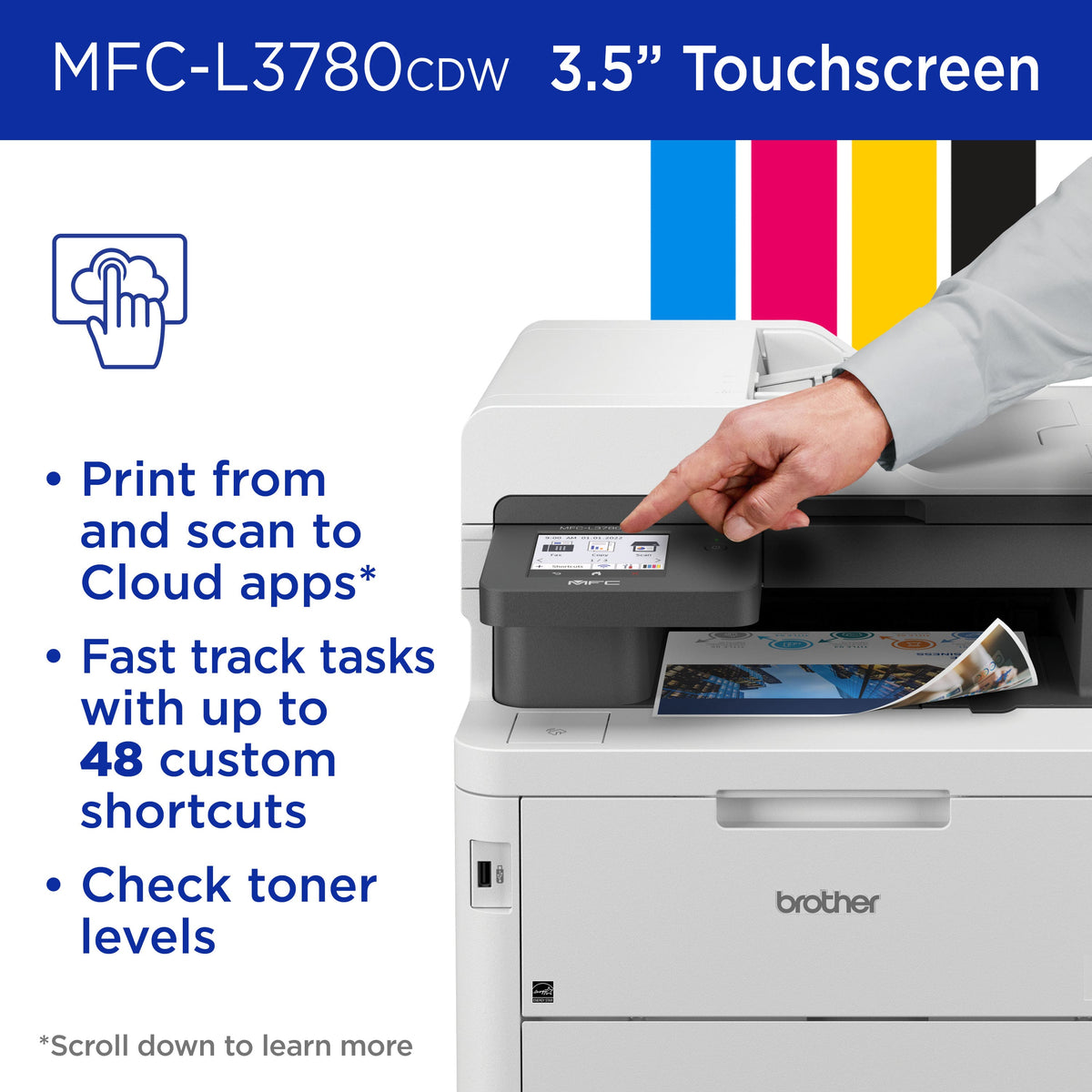 Brother - MFC-L3780CDW Wireless Digital Color All-in-One Printer with Laser Quality Output, Great for Business - White