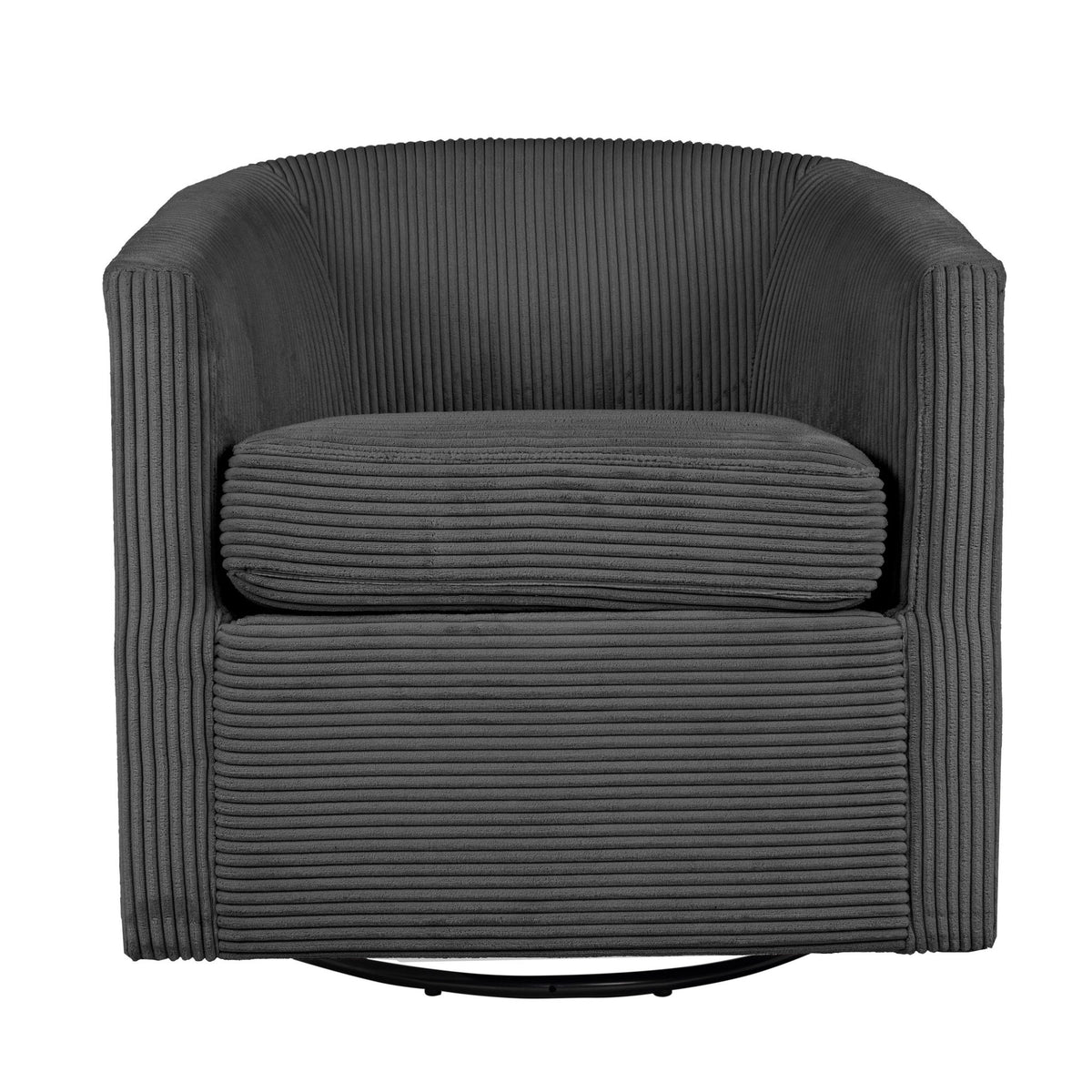 Sillón giratorio con respaldo en U, mueble de sala con cojín mullido