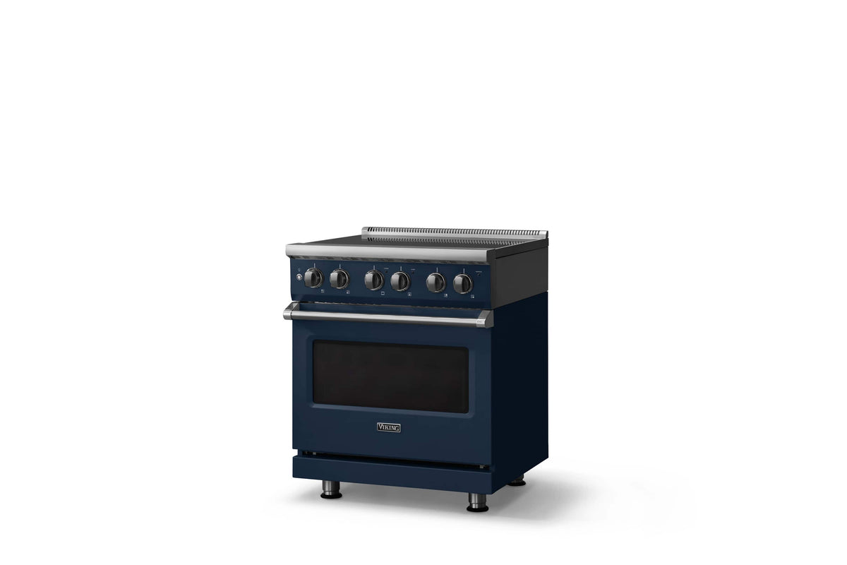 Viking - 30 in. Wide 4 Elements Pro 5 Series 4.7 Cu. Ft. Freestanding Electric Convection Range - Slate Blue