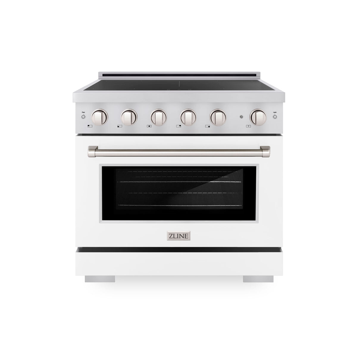 ZLINE - 36 in. Wide 5 Elements 5.2 cu. ft. Paramount Freestanding Induction Range with Electric Oven with White Matte Door - Matte White