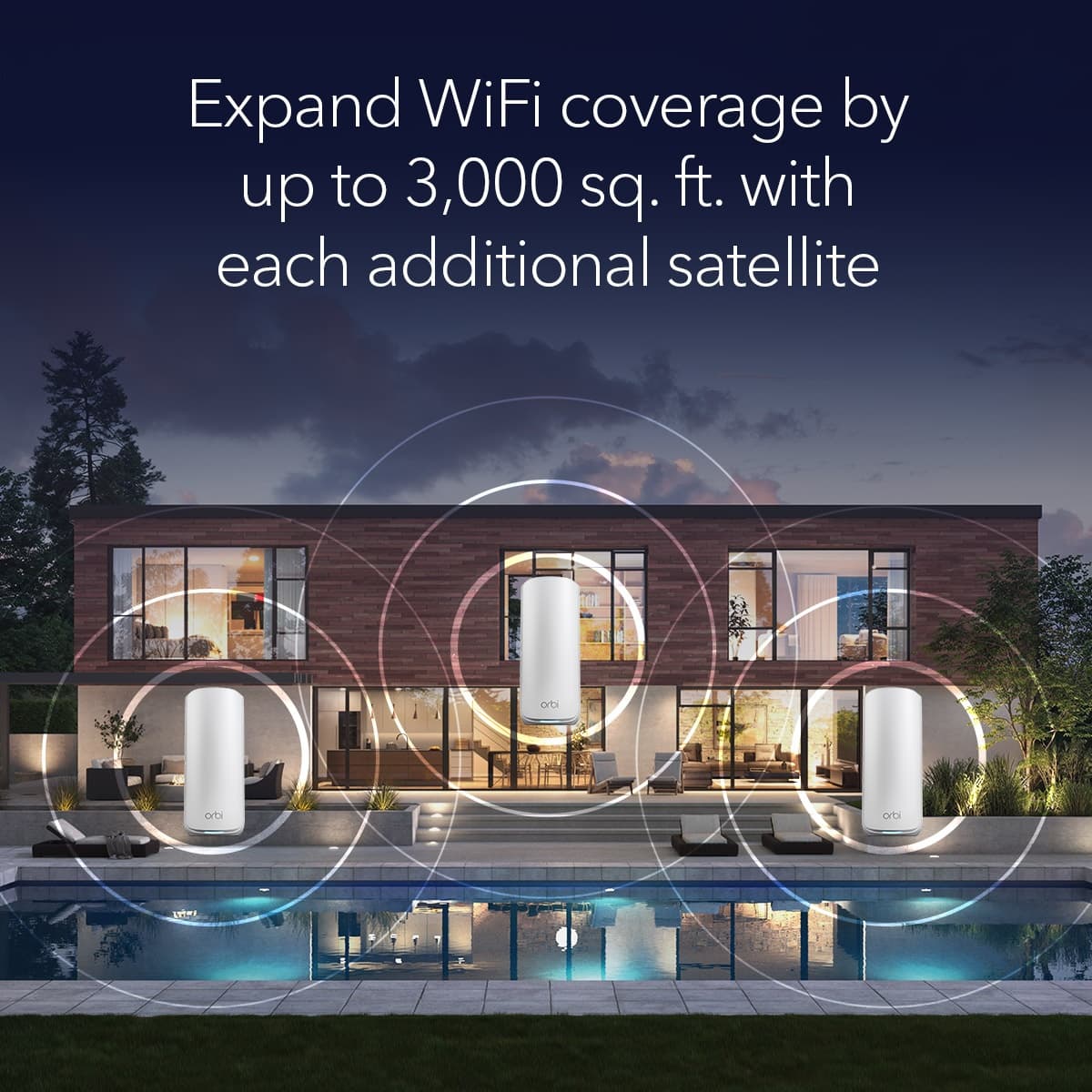 NETGEAR - Orbi 870 Series WiFi 7 Mesh System, 21 Gbps, Add-on Satellite - White