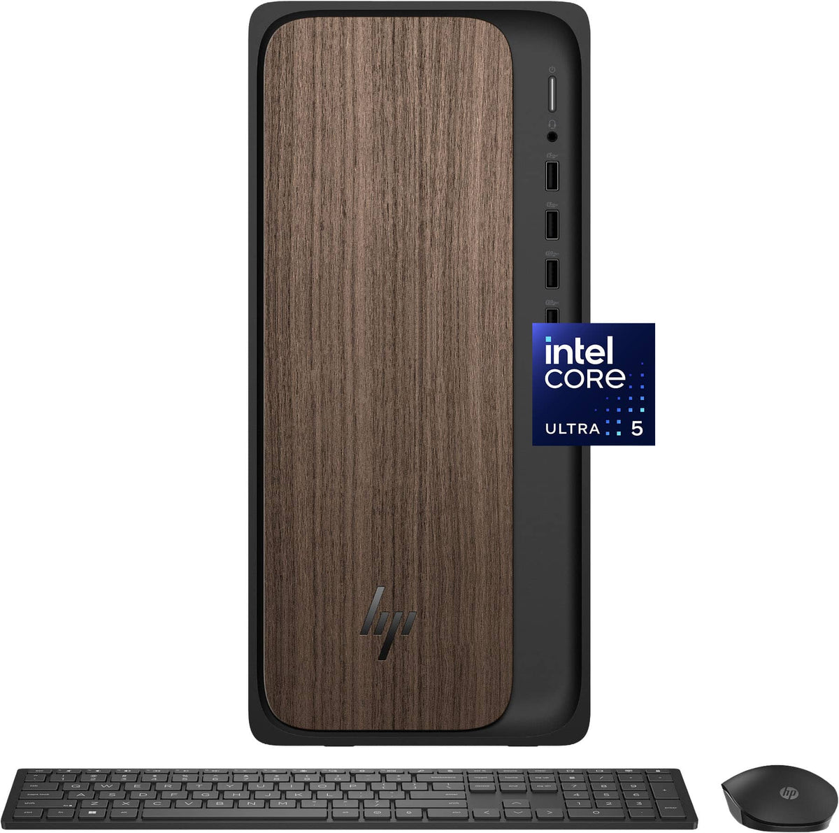 HP - OmniDesk Desktop - Intel Core Ultra 5 225 - 8GB DDR5 Memory - 512GB SSD - Dark Wood