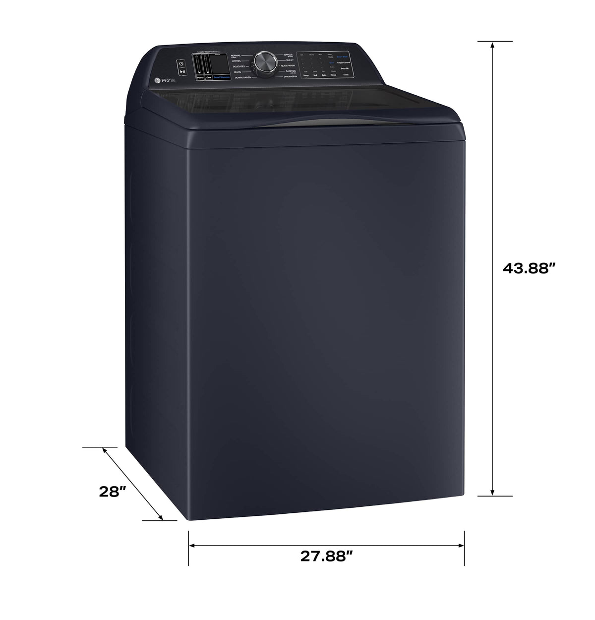 GE Profile - 5.4 Cu. Ft. High-Efficiency Smart Top Load Washer with Adaptive SmartDispense - Sapphire Blue