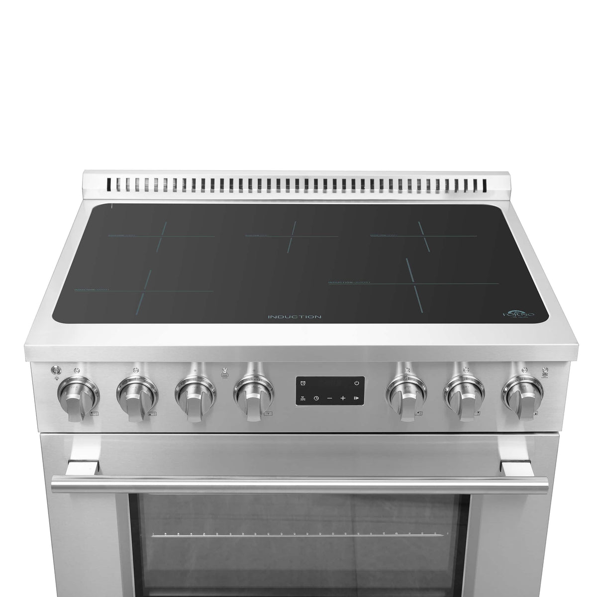 Forno Appliances - 36 in. Wide 0 Elements Torino 5.36 Cu. Ft. Freestanding Induction True Convection Range - Silver