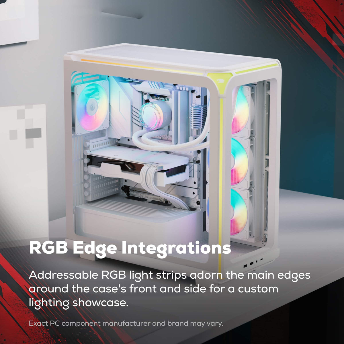 iBUYPOWER - Element Gaming Desktop PC-AMD Ryzen 5 8400F 2024 AMD Radeon RX 6500XT 4GB 16GB DDR5 RGB 1TB NVMe SSD Storage - White