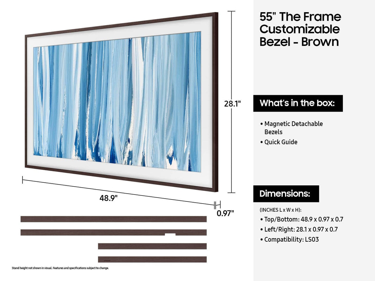 Samsung - 55" The Frame Customizable Bezel - Modern - Brown