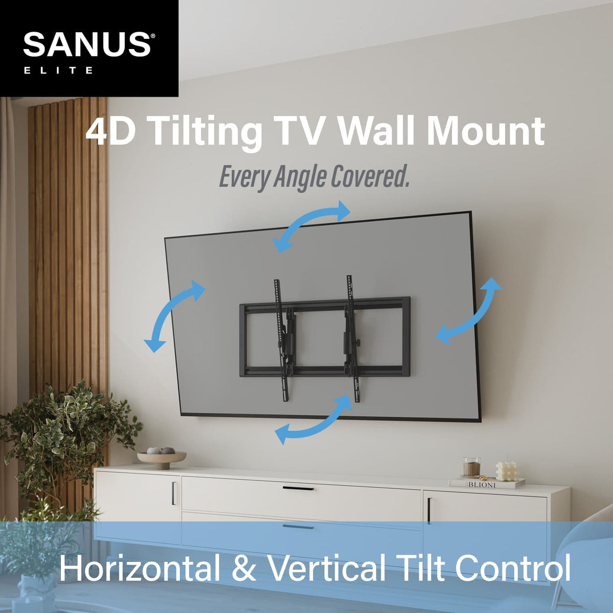 SANUS Elite - 4D Tilt TV Wall Mount - Black
