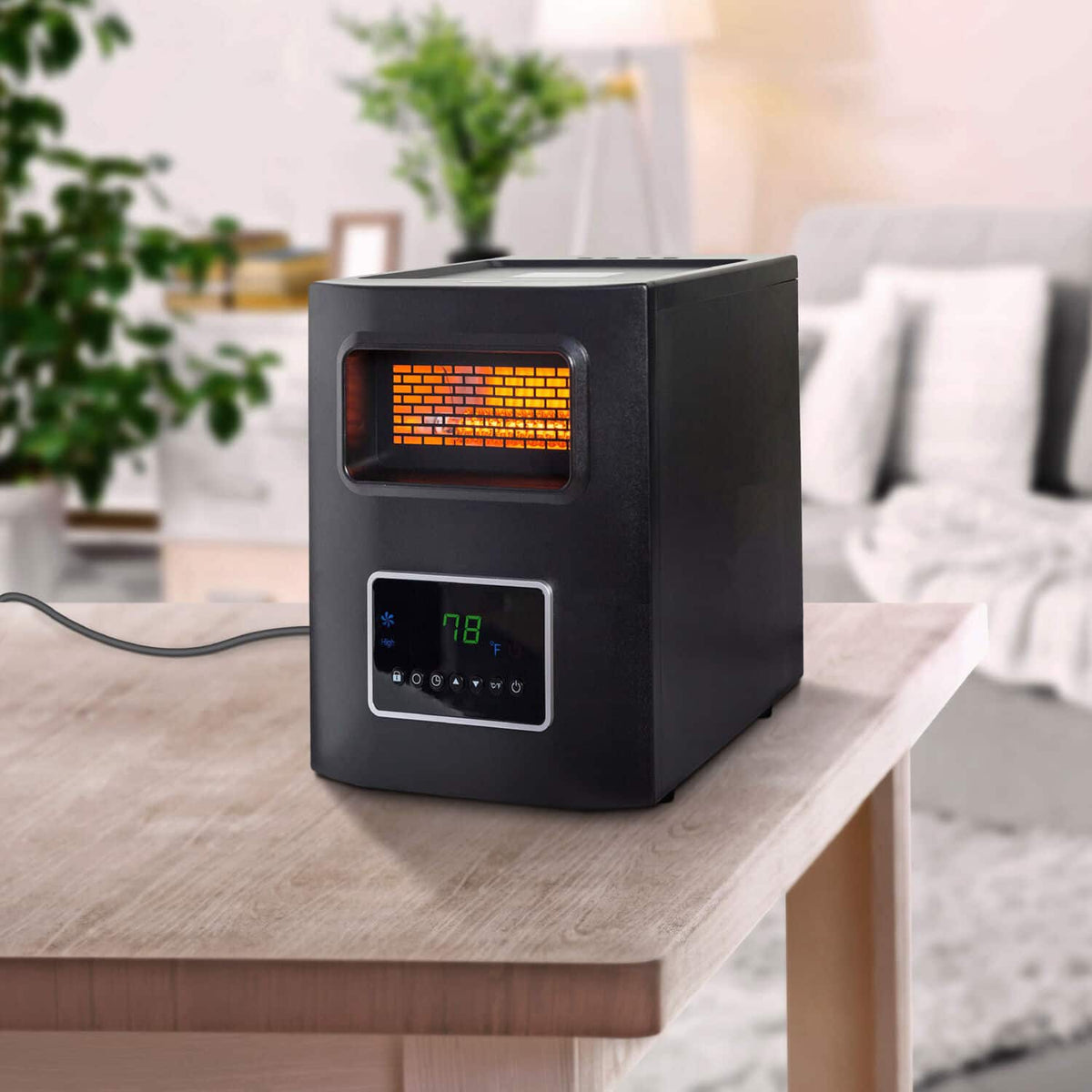 Lifesmart - 4-Wrapped Element Infrared Heater with USB Charging - Black