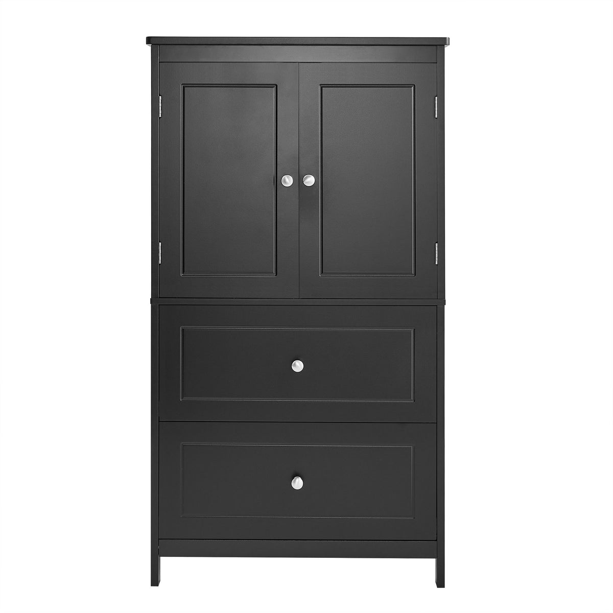 Gabinete de almacenamiento para baño con 2 puertas y cajones, estante ajustable