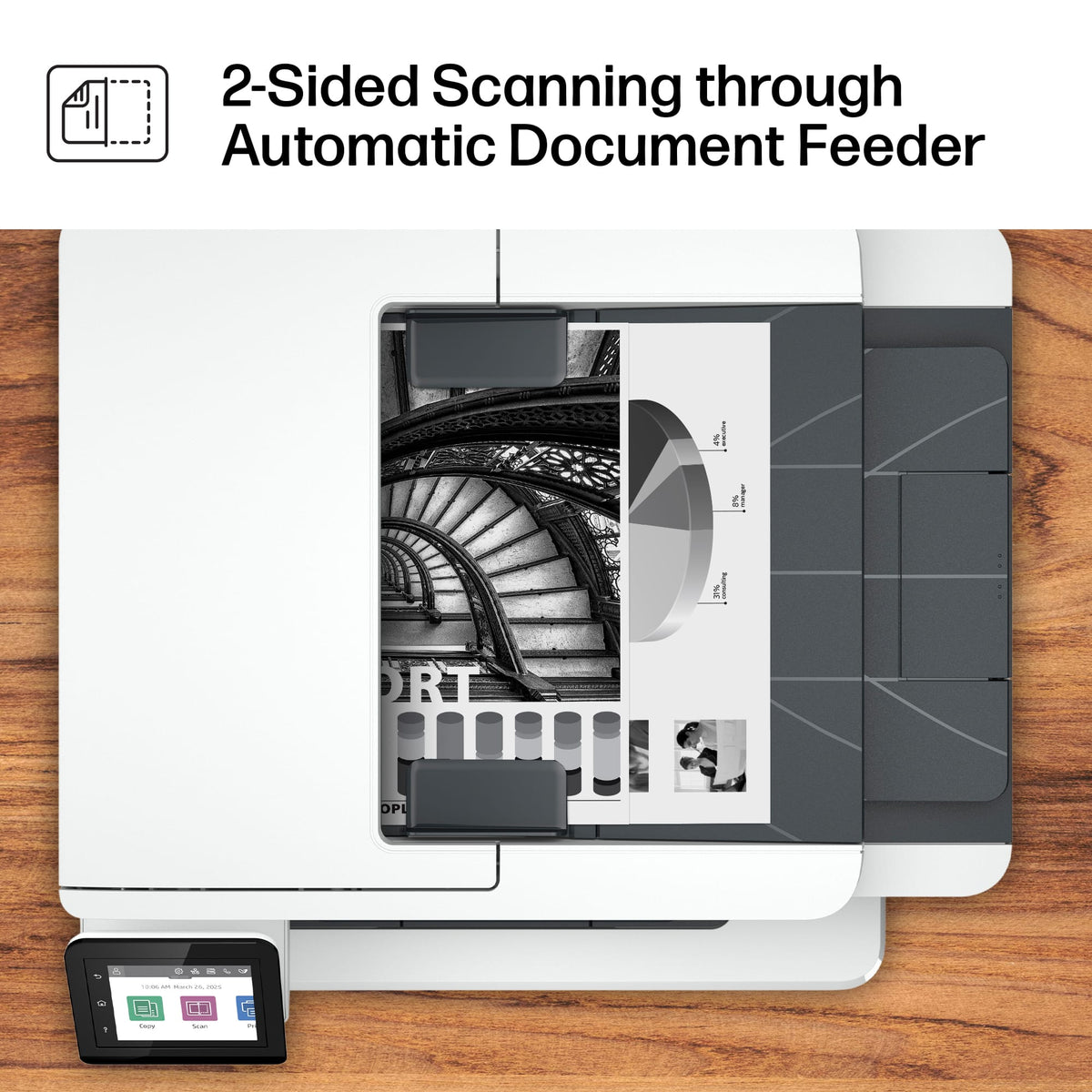 HP - LaserJet Pro MFP 4101fdn AI-Enabled Black-and-White All-in-One Laser Printer - White